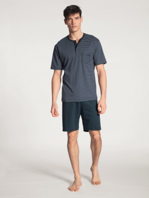 Calida Relax Streamline Short Pyjama Nachtwäsche Herren Dunkel | 59238-UKDH