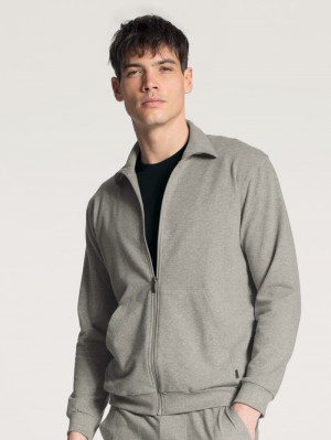 Calida Remix Basic Lounge Jacket Loungewear Herren Carbon Melé | 74912-UWVK