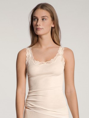 Calida Richesse Lace Tank Top Unterwäsche Damen Hell | 71236-GSWR