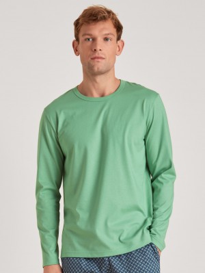 Calida Rmx Sleep Enjoy Shirt Long Sleeve Nachtwäsche Herren Grün | 03479-VNFH