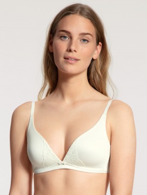 Calida Sensual Secrets Soft Bra Unterwäsche Damen Alabaster Crème | 32054-HFOW