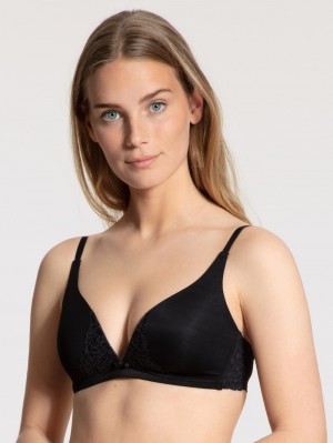 Calida Sensual Secrets Soft Bra Unterwäsche Damen Schwarz | 61350-EXOI