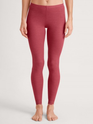 Calida Silky Wool Joy Leggings Unterwäsche Damen Rot | 13680-OCIJ