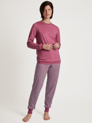 Calida Special Pyjama With Cuff Nachtwäsche Damen Rot | 67038-IACS