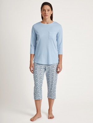 Calida Sweet Dreams 3/4 Pyjama Nachtwäsche Damen Arctic Ice | 15769-GJZC