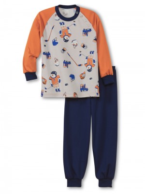 Calida Toddlers Hockey Pyjama With Cuff Pyjama Kinder Smoked Paprika | 06457-CMIN