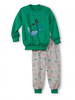 Calida Toddlers Puppy Pyjama With Cuff Pyjama Kinder Grün | 39286-AIGC