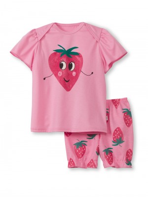 Calida Toddlers Strawberry Short Pyjama Pyjama Kinder Rosa | 42659-UVYK