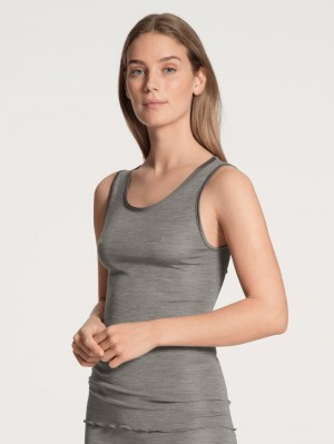 Calida True Confidence Tank Top Unterwäsche Damen Platin Melé_ | 83405-HCXM