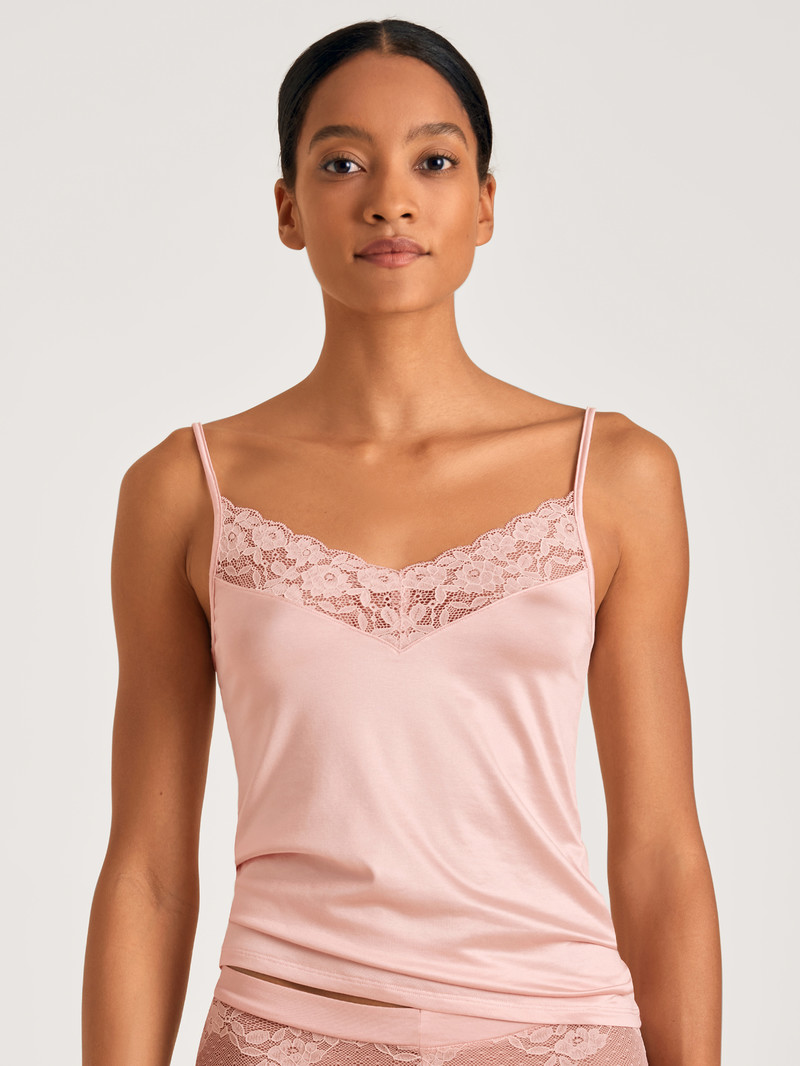 Calida 100% Nature Romance Spaghetti Top, Cradle To Cradle Certified® Unterwäsche Damen Rosa | 12930-PUJC