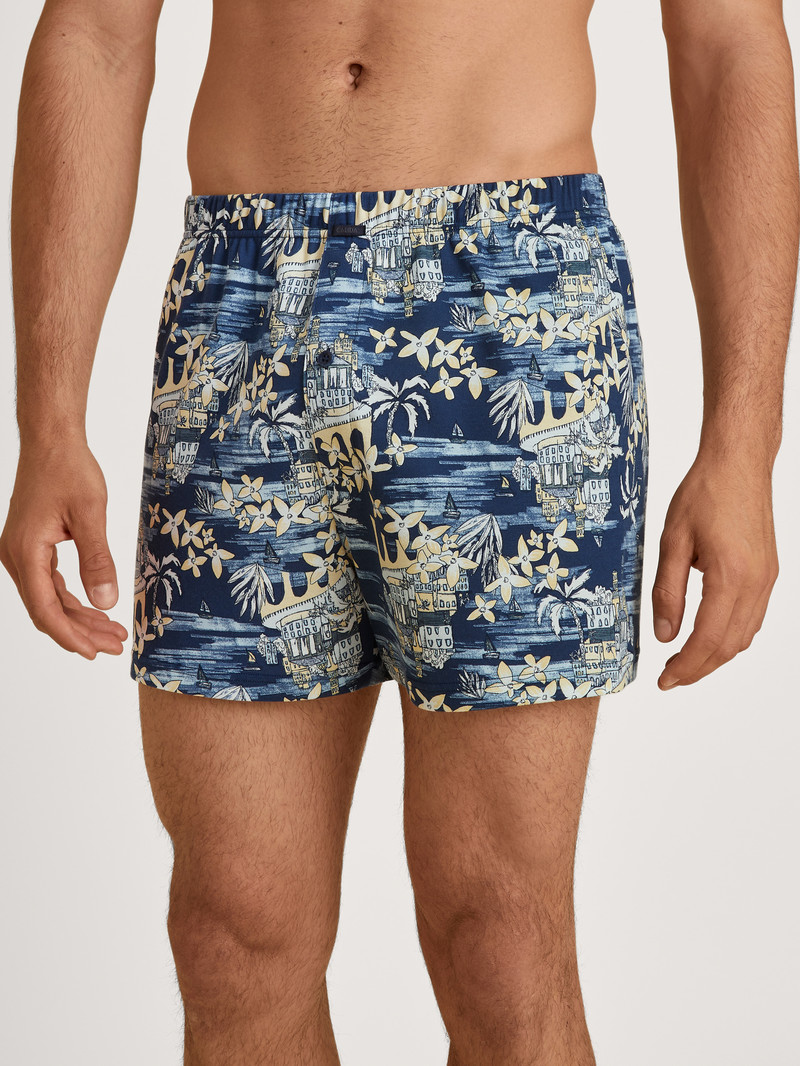 Calida Amalfi Journey Boxer Shorts Unterwäsche Herren Blau | 18560-PMGJ