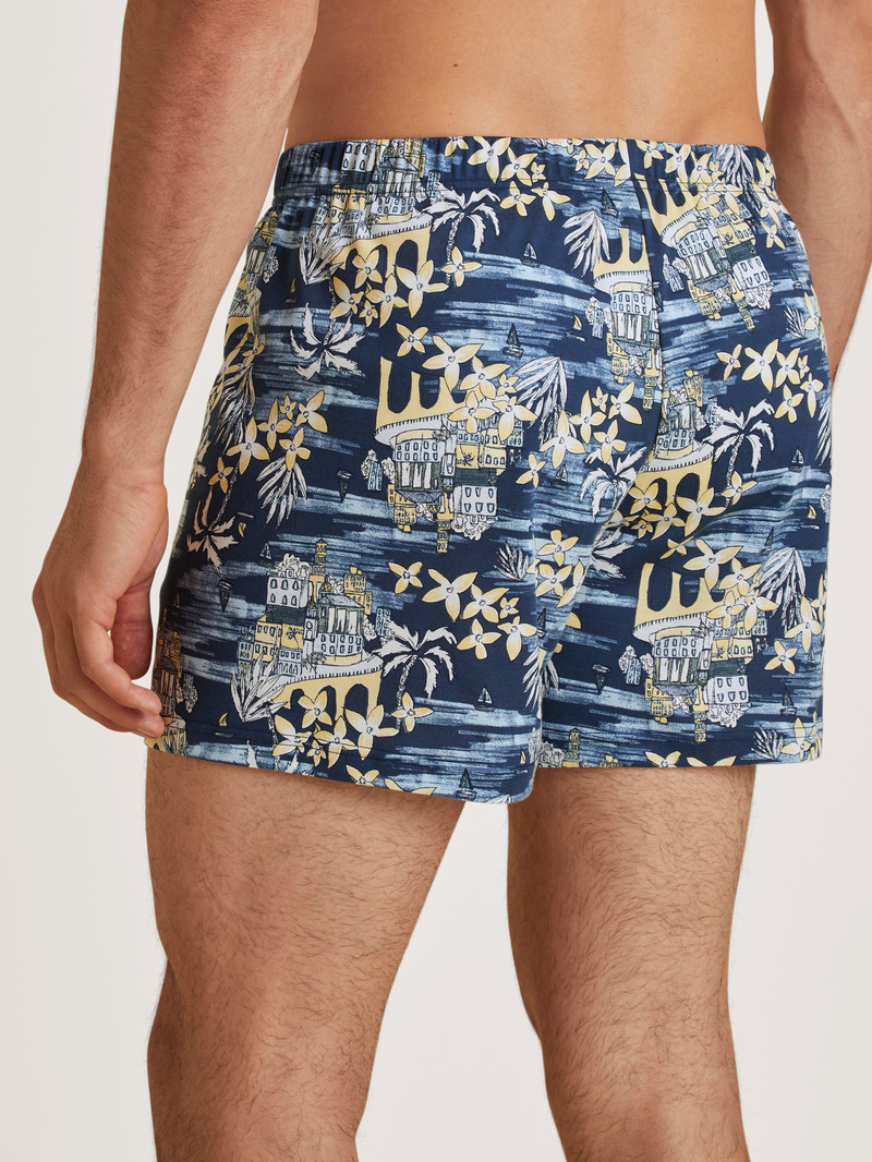 Calida Amalfi Journey Boxer Shorts Unterwäsche Herren Blau | 18560-PMGJ