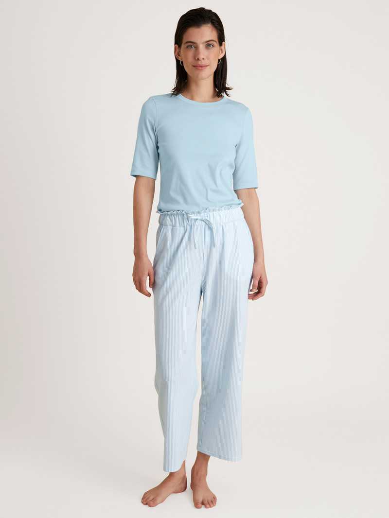 Calida Amalfi Journey Shirt Short Sleeve Loungewear Damen Blau | 16803-MJRL