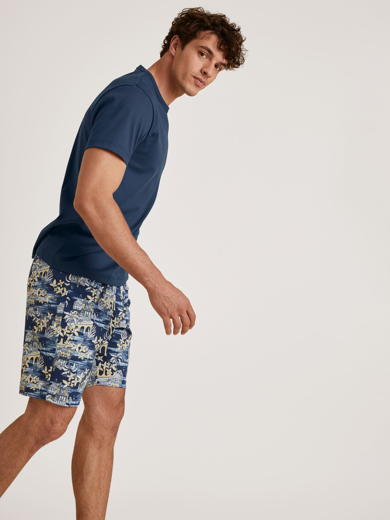 Calida Amalfi Journey Short Pyjama Summer Outfits Herren Blau | 86245-JIGY