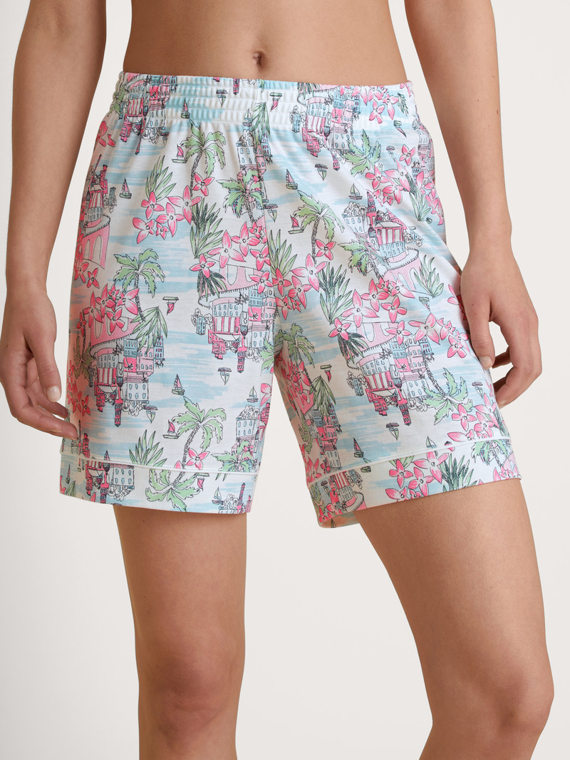 Calida Amalfi Journey Shorts Nachtwäsche Damen Weiß | 10365-BILO