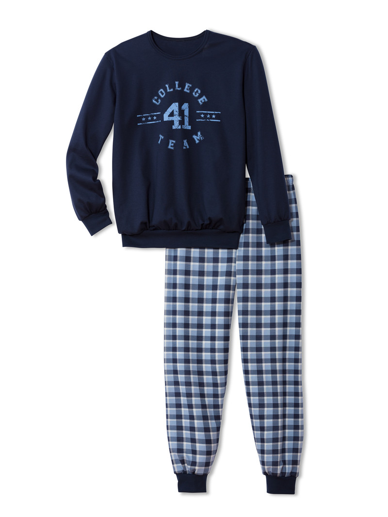 Calida Boys Nights Pyjama With Cuff Pyjama Kinder Blau | 30576-STRF