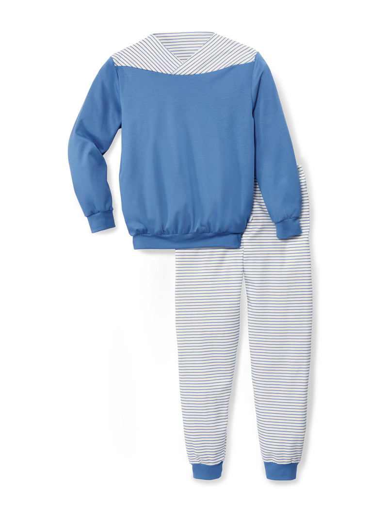 Calida Boys Youngster Pyjama With Cuff Pyjama Kinder Blau | 43850-GMVT