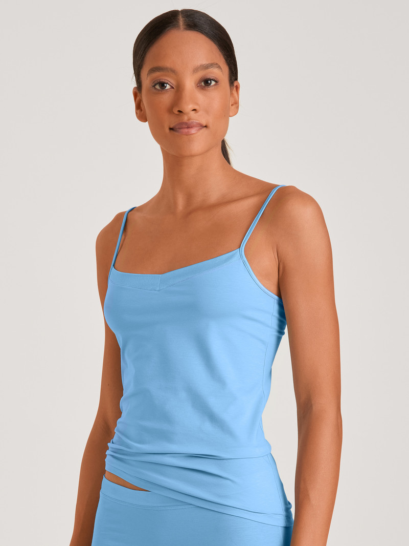 Calida Cate Spaghetti Top Unterwäsche Damen Blau | 16034-QZKS