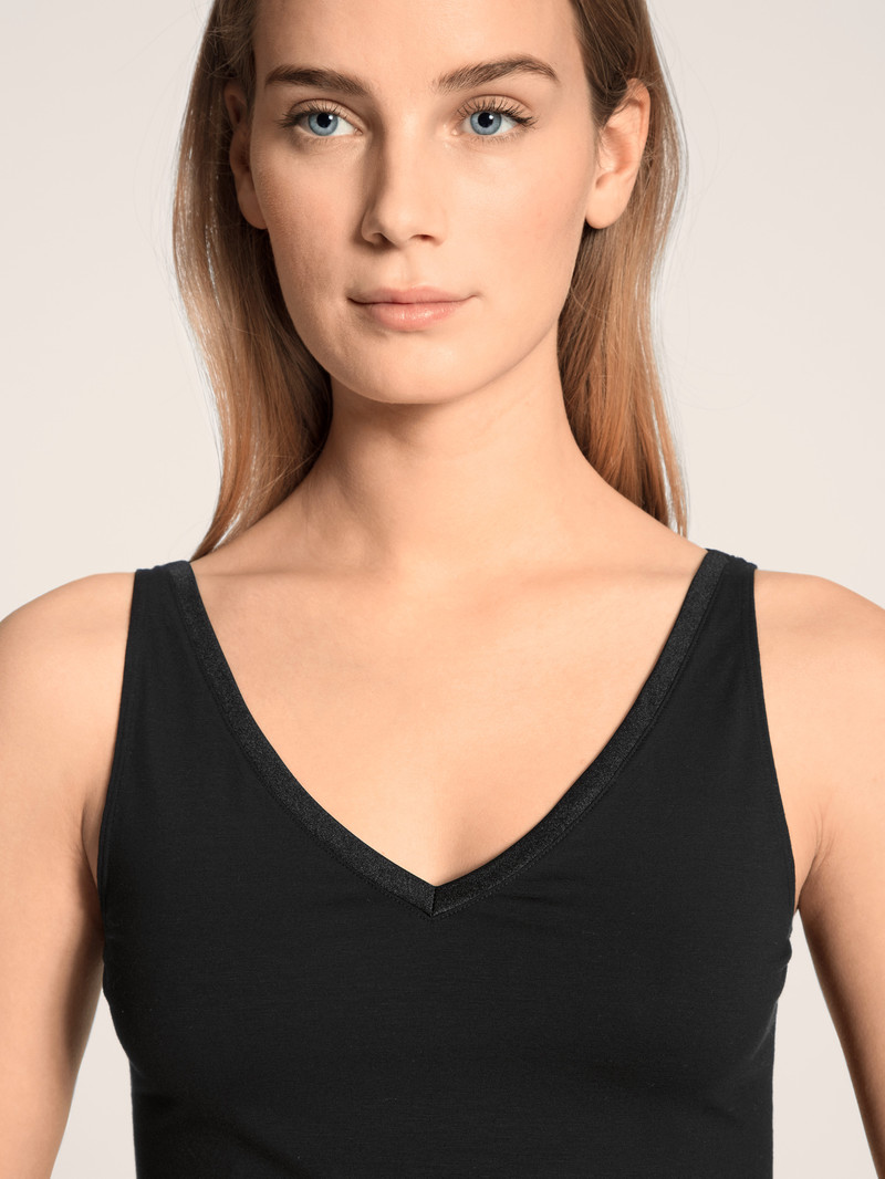 Calida Cate Tank-top Unterwäsche Damen Schwarz | 78620-NDIQ