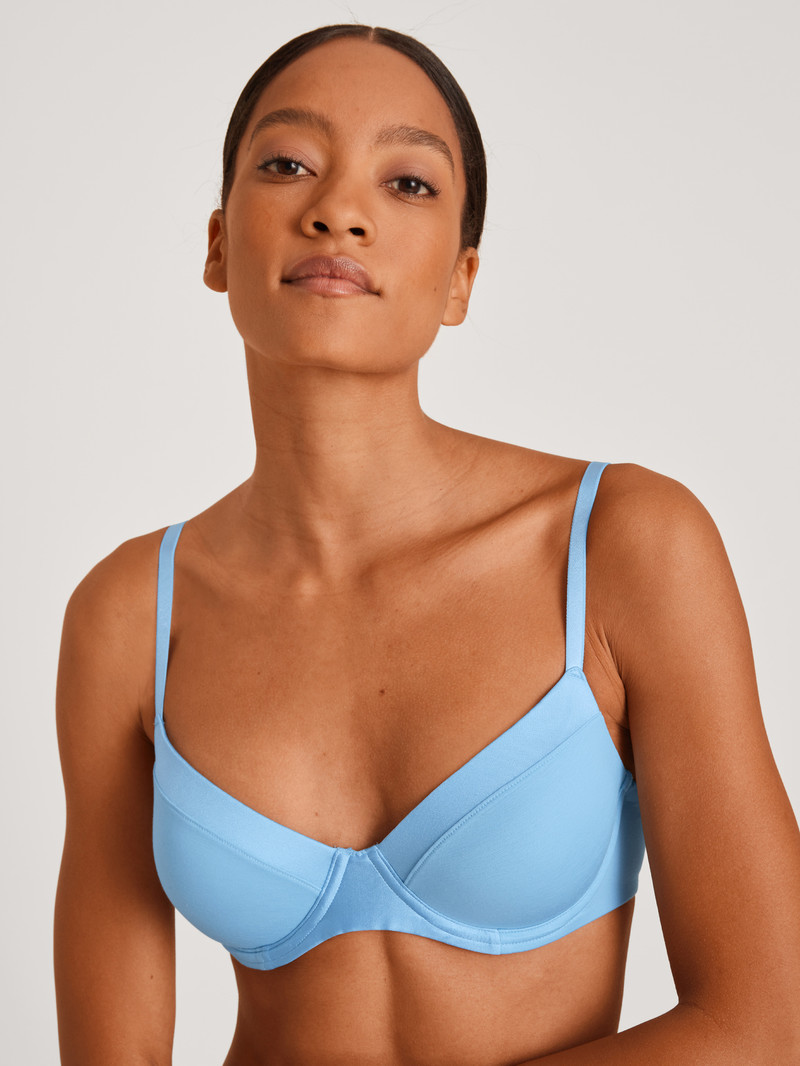 Calida Cate T-shirt Bra Unterwäsche Damen Blau | 70492-UHSZ