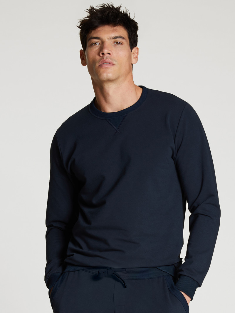 Calida Circular Lounge Sweatshirt, Cradle To Cradle Certified® Loungewear Herren Dunkel | 92480-IJEO