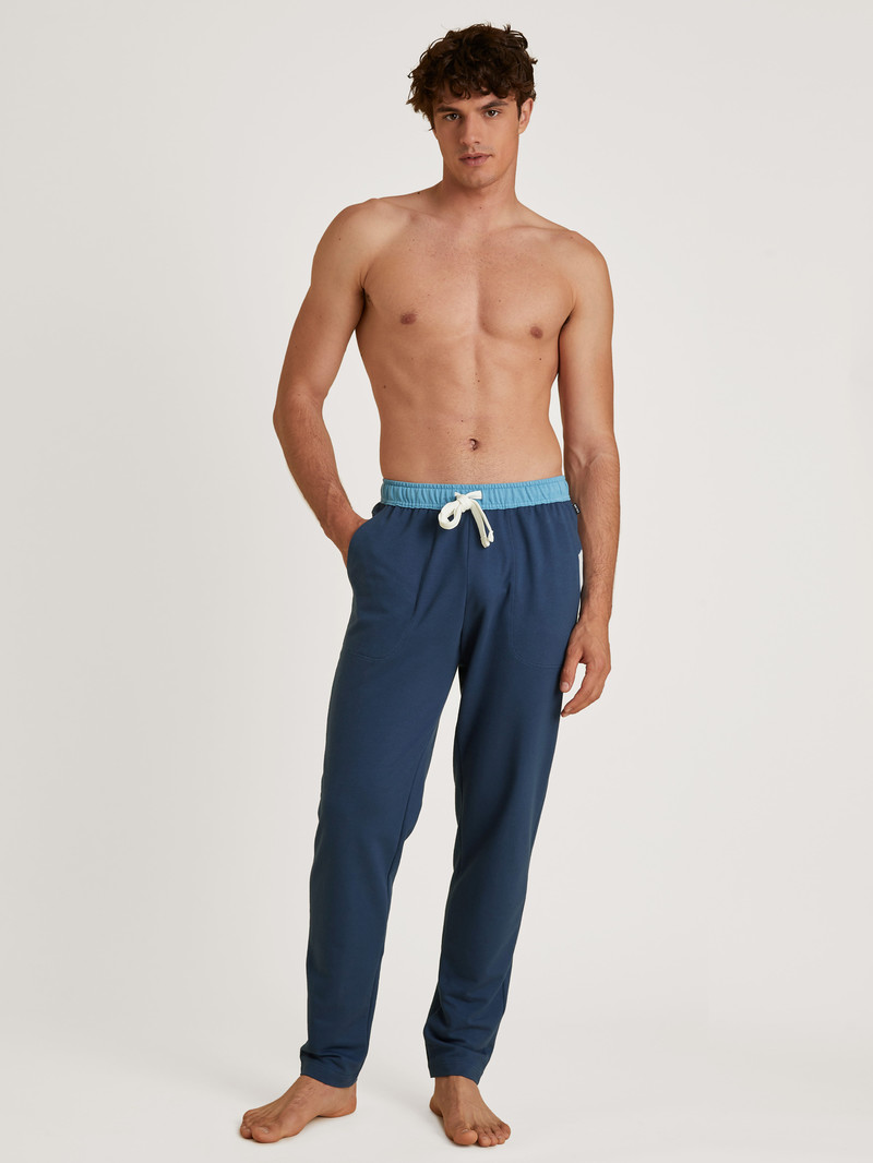 Calida Circular Refresh Jogging Trousers, Cradle To Cradle Certified® Loungewear Herren Blau | 68143-HAPZ