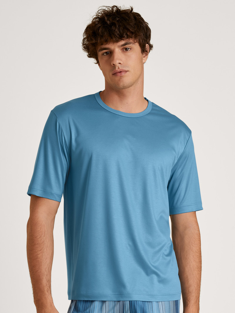 Calida Circular Refresh T-shirt, Cradle To Cradle Certified® Loungewear Herren Blau | 60853-YHTP