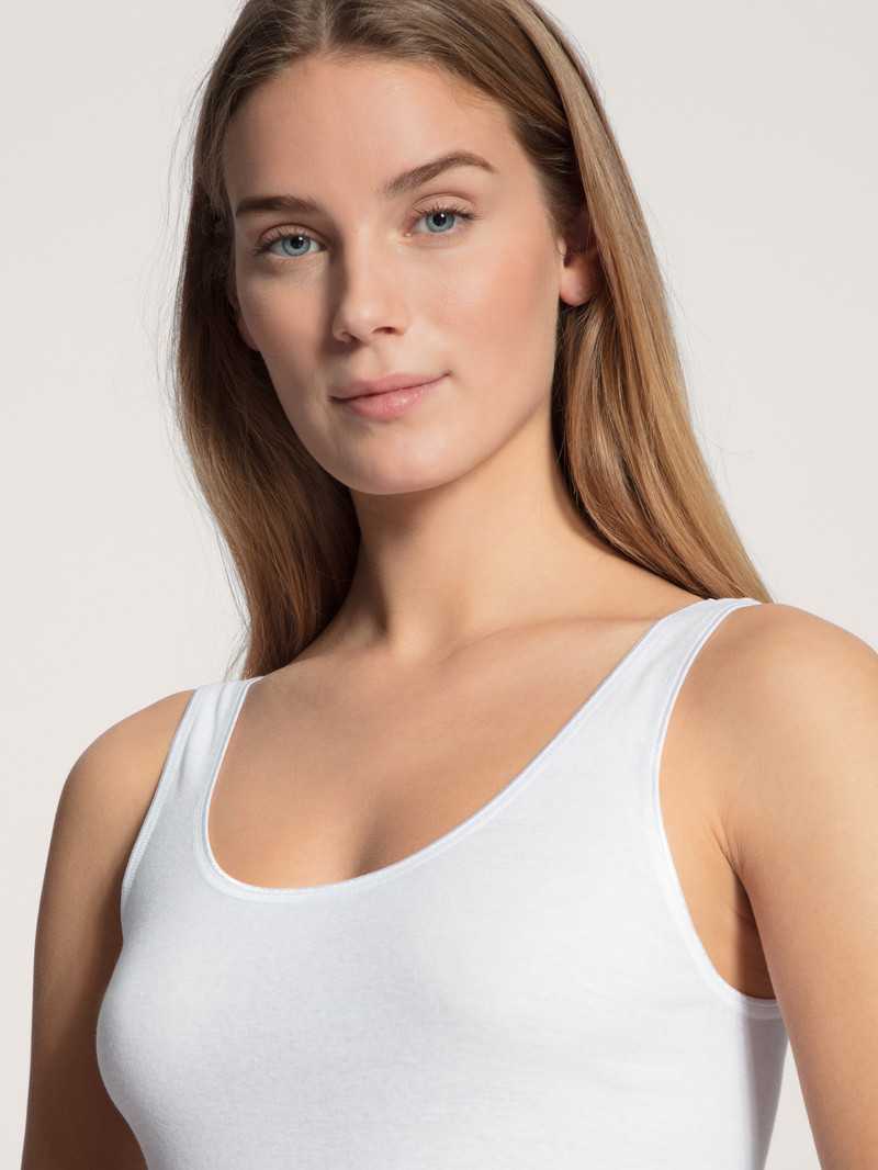 Calida Classic Tank Top, Two-pack Unterwäsche Damen Weiß | 06257-BACJ