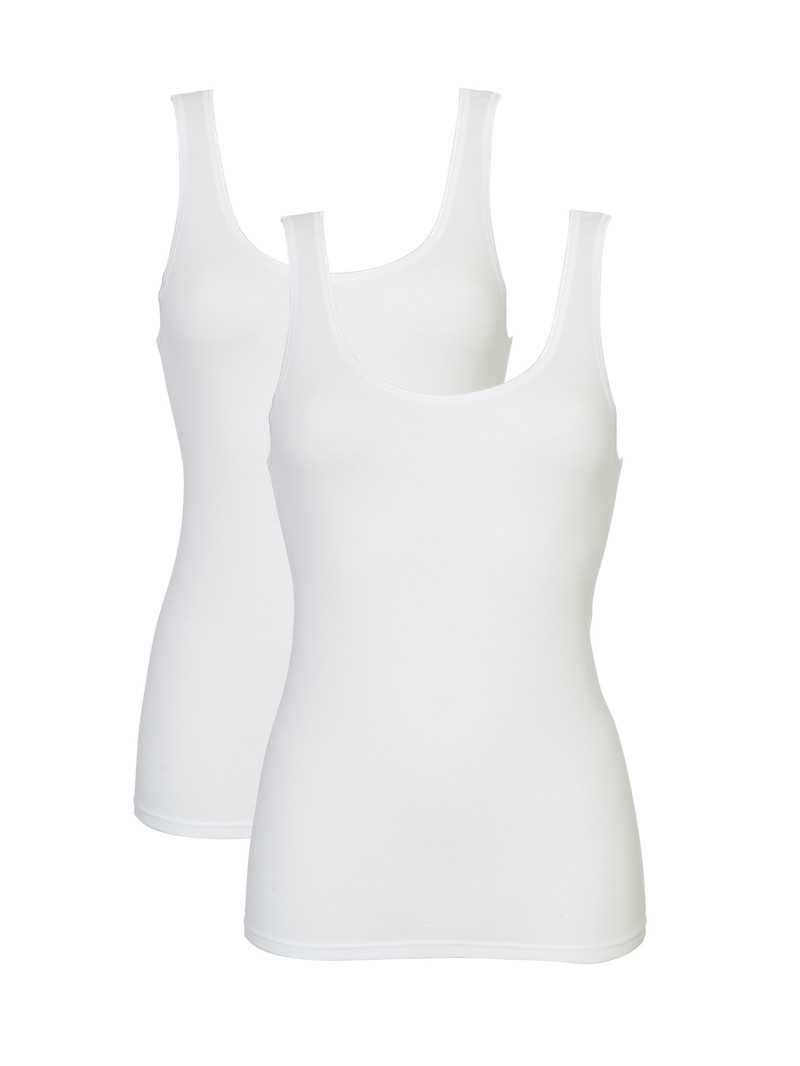 Calida Classic Tank Top, Two-pack Unterwäsche Damen Weiß | 06257-BACJ