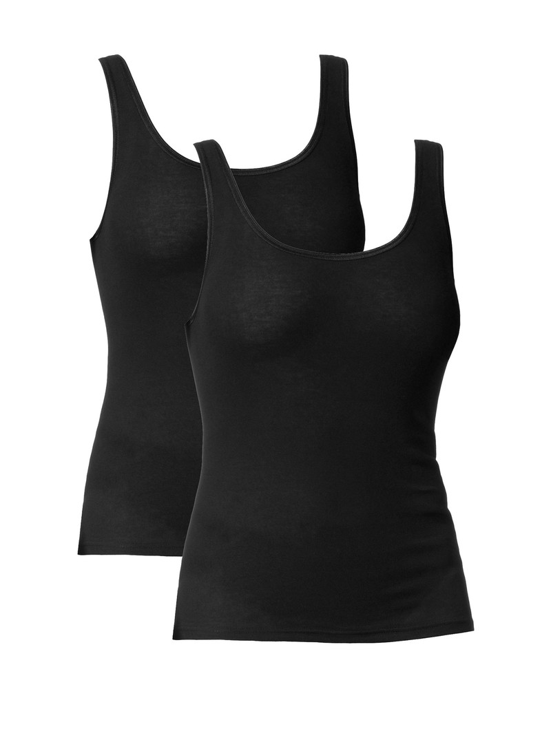 Calida Classic Tank Top, Two-pack Unterwäsche Damen Schwarz | 46210-NFLW