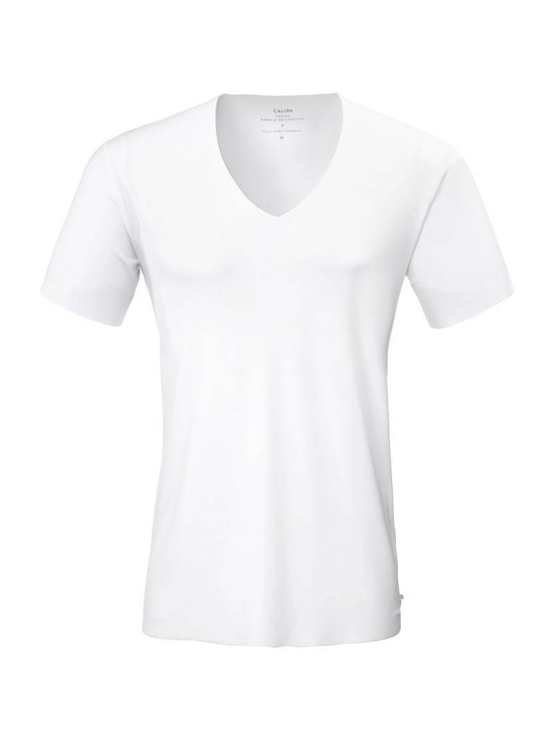 Calida Clean Line V-shirt Unterwäsche Herren Weiss | 19675-HLGB