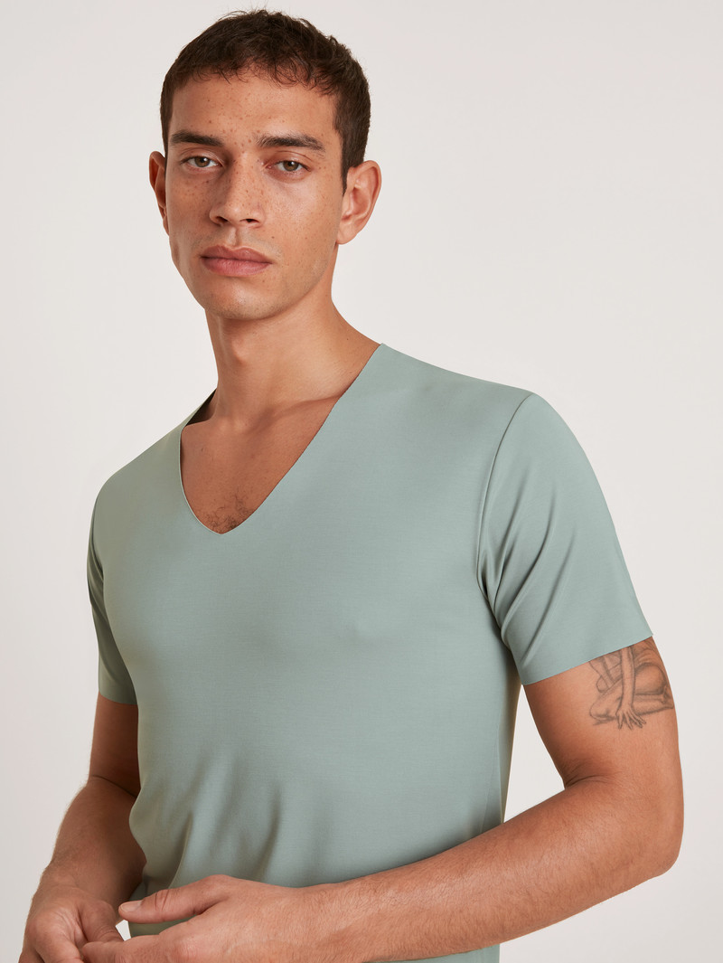 Calida Clean Line V-shirt Unterwäsche Herren Grau | 46019-TVHR