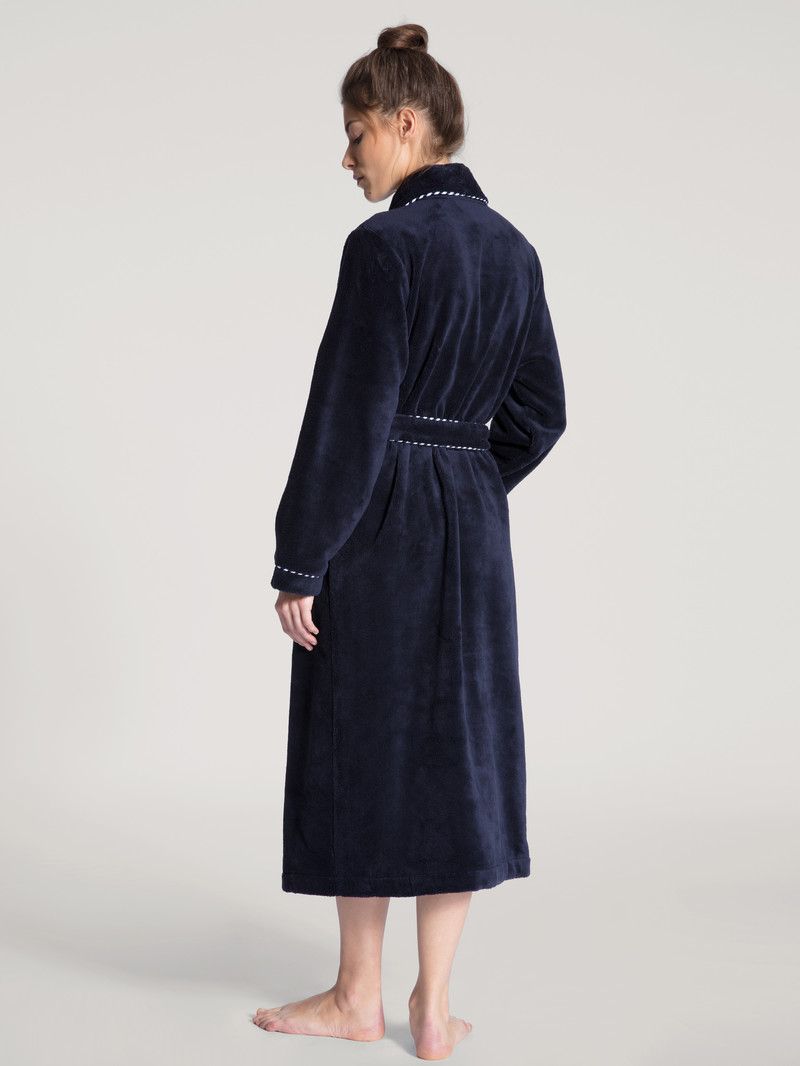 Calida Cosy Shower Bathrobe Bathrobes Damen Dunkelblau | 61509-IWXN