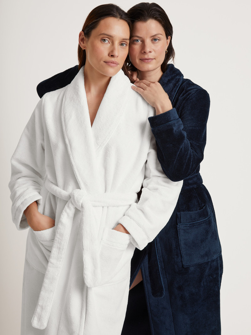 Calida Cosy Shower Bathrobe Bathrobes Damen Dunkelblau | 06821-CWLJ