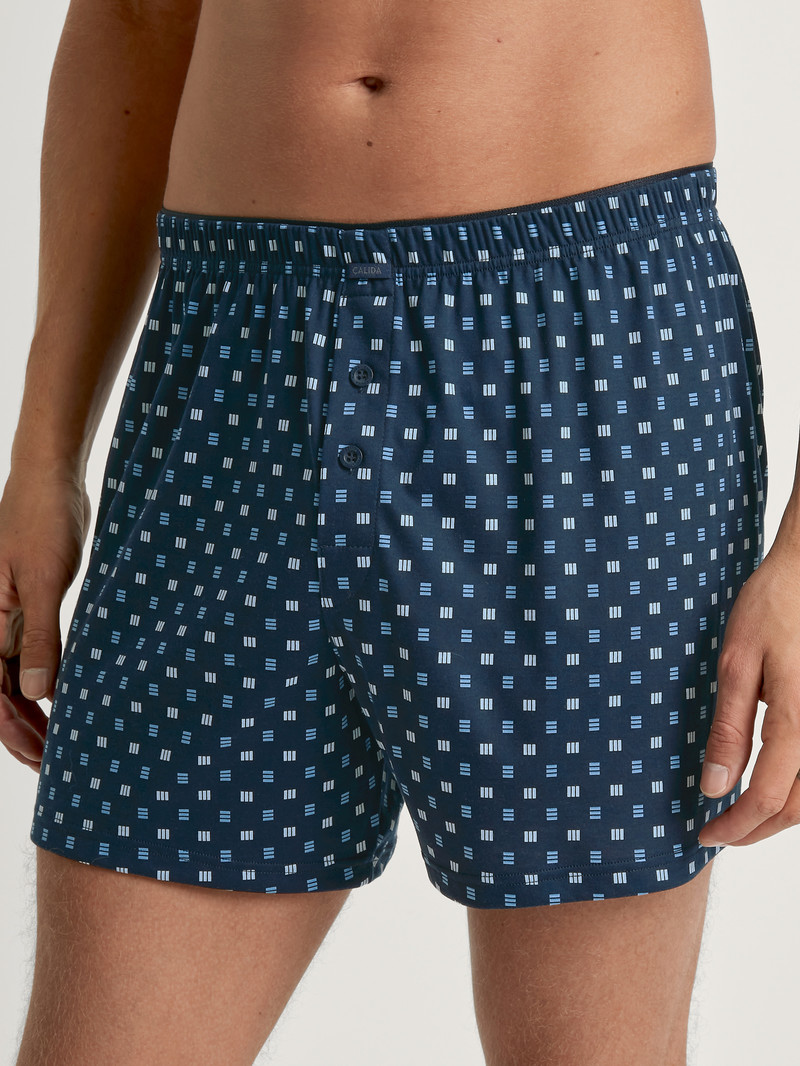 Calida Cotton Choice Boxer Shorts Unterwäsche Herren Blau | 23145-DMZA