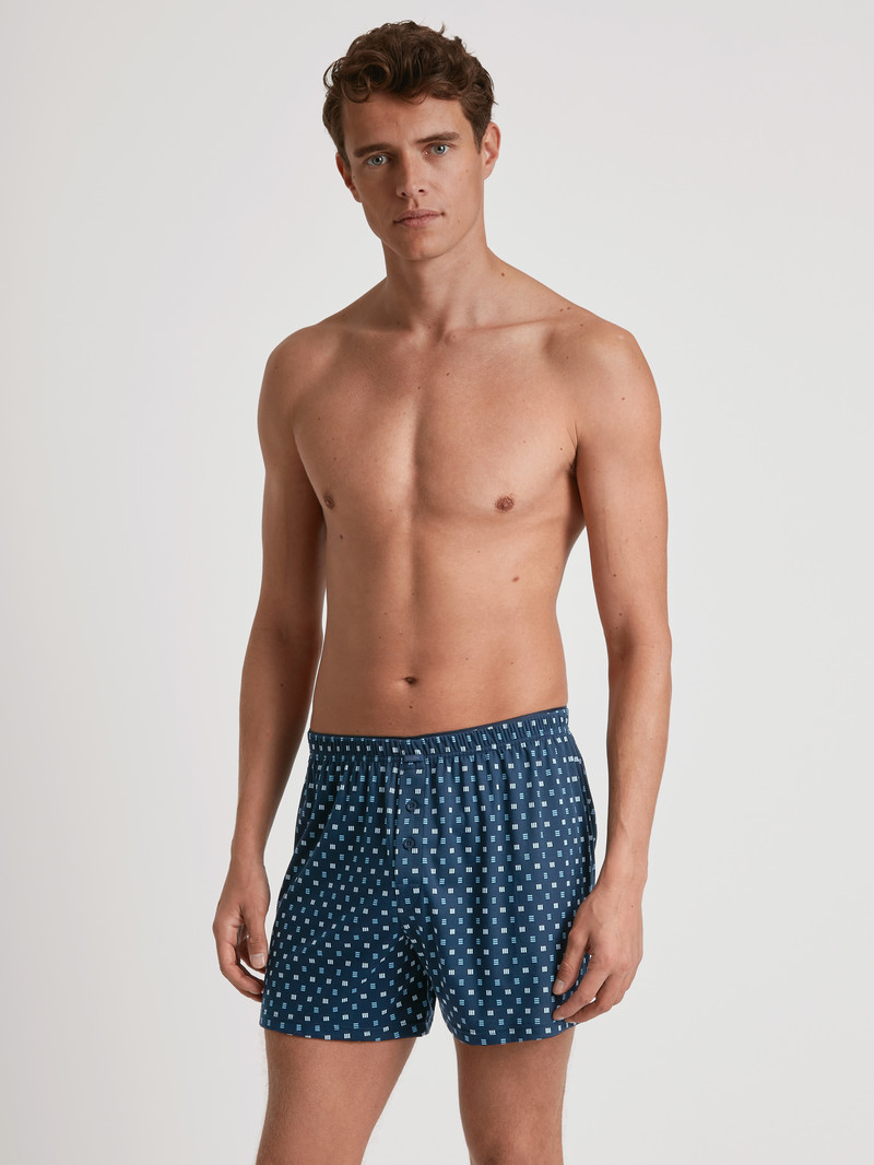 Calida Cotton Choice Boxer Shorts Unterwäsche Herren Blau | 23145-DMZA