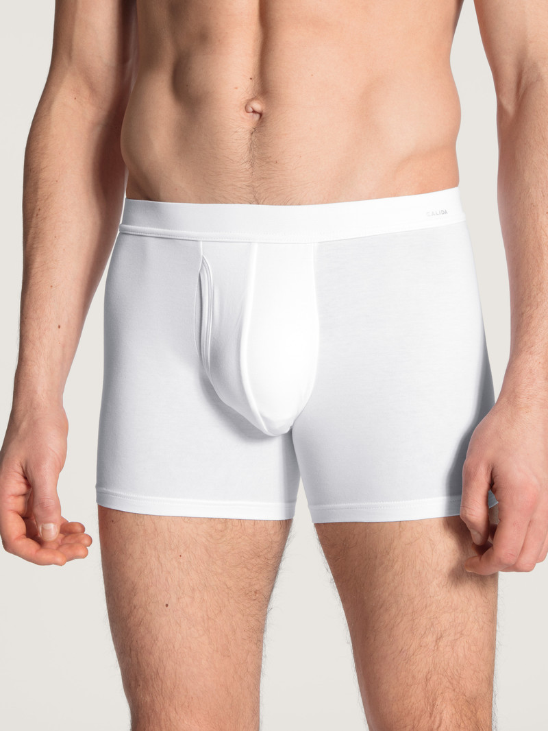 Calida Cotton Code Boxer Brief, With Fly Unterwäsche Herren Weiss | 42851-ZNIO