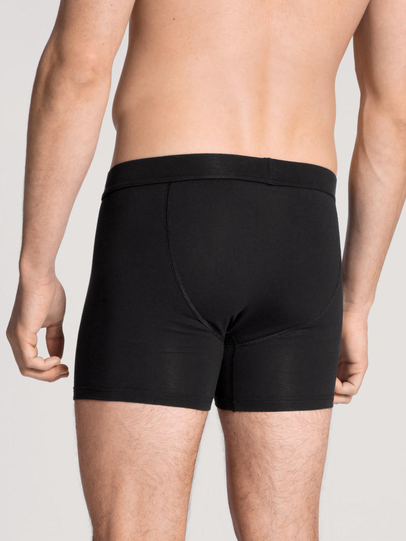 Calida Cotton Code Boxer Brief, With Fly Unterwäsche Herren Schwarz | 59416-HYUT