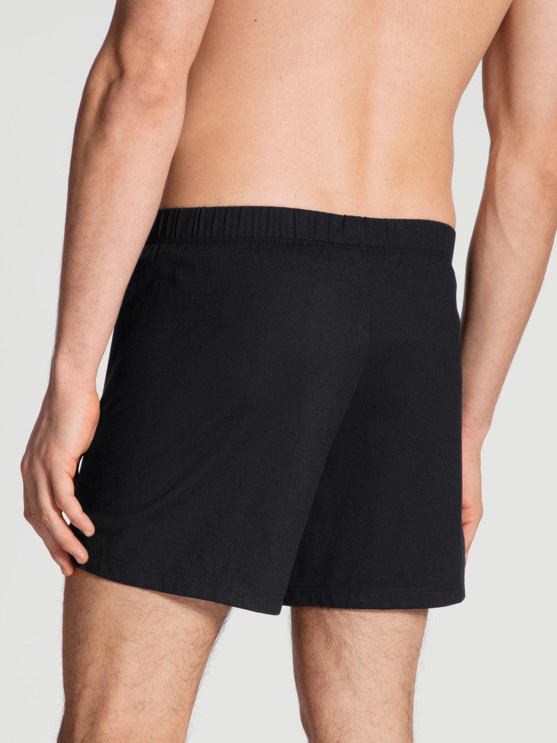 Calida Cotton Code Boxer Shorts With Fly Unterwäsche Herren Schwarz | 15230-UFDC