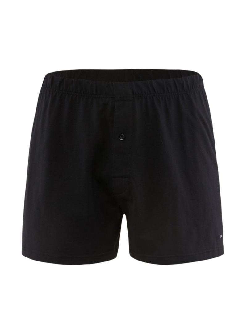 Calida Cotton Code Boxer Shorts With Fly Unterwäsche Herren Schwarz | 15230-UFDC