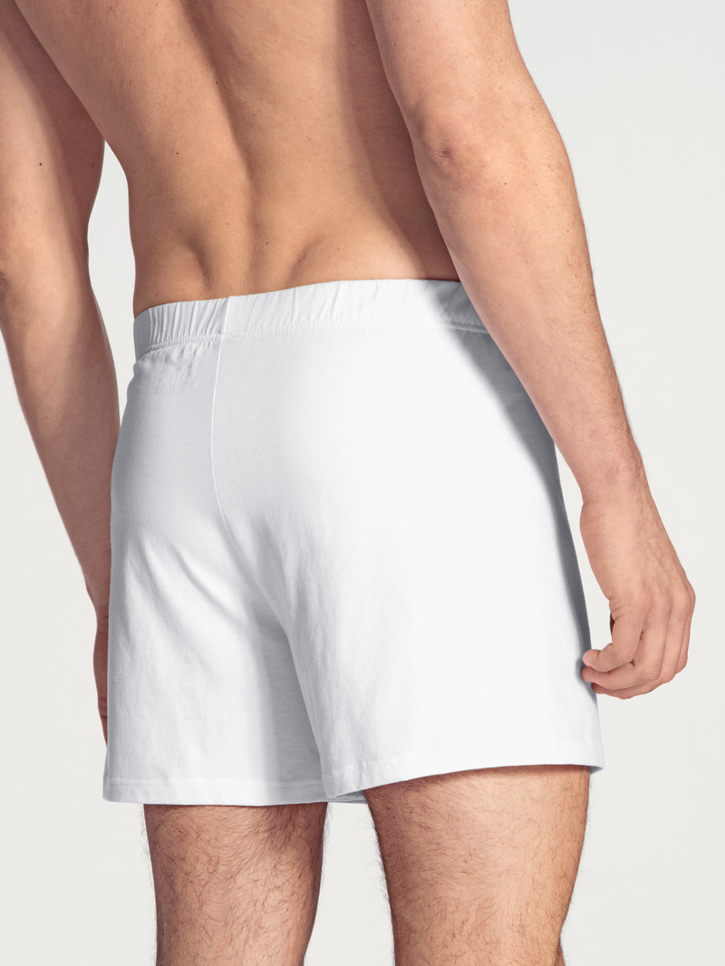 Calida Cotton Code Boxer Shorts With Fly Unterwäsche Herren Weiss | 40958-MGIH