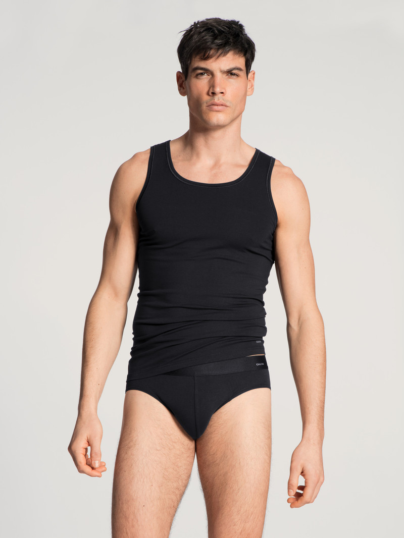 Calida Cotton Code Brief Unterwäsche Herren Schwarz | 76154-NLCS