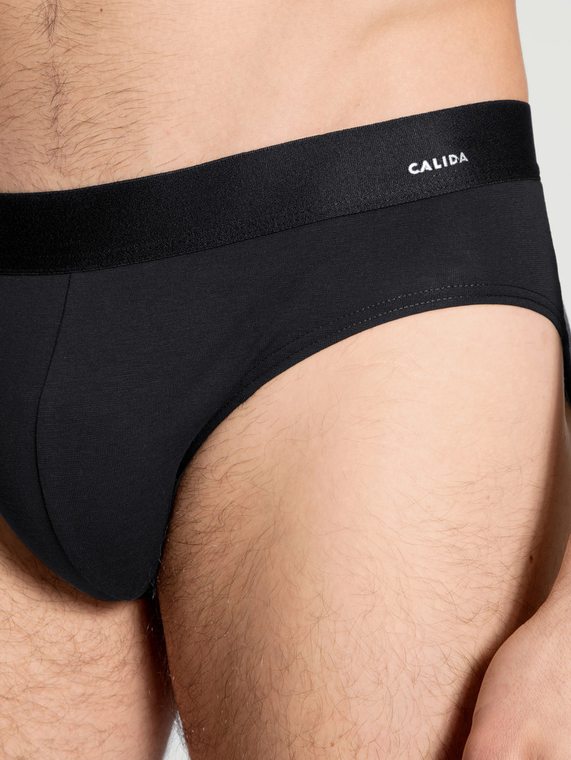 Calida Cotton Code Brief Unterwäsche Herren Schwarz | 76154-NLCS