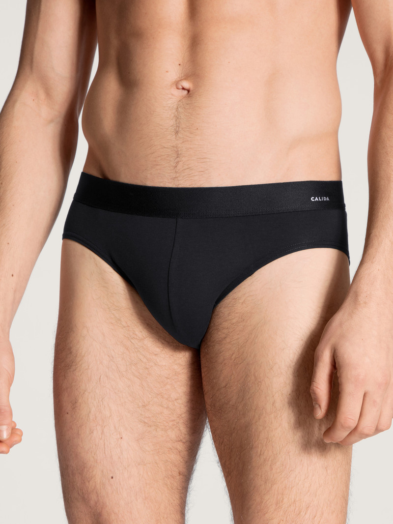 Calida Cotton Code Brief Unterwäsche Herren Schwarz | 76154-NLCS