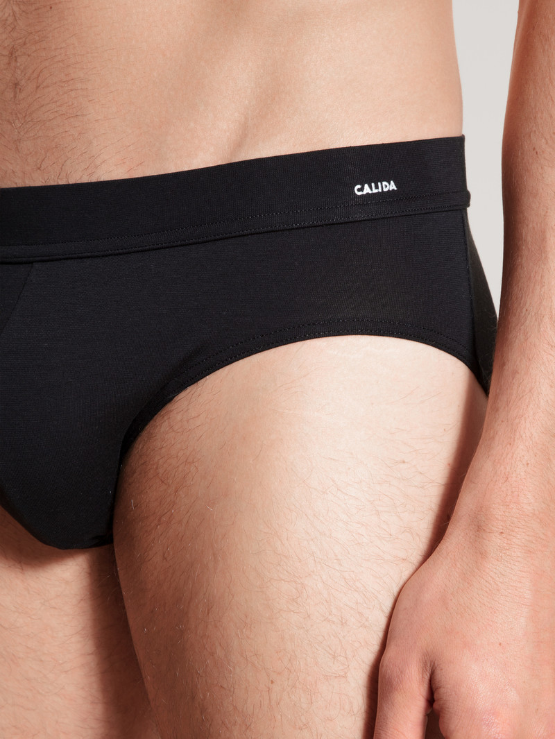 Calida Cotton Code Brief Unterwäsche Herren Schwarz | 60913-ZTKM