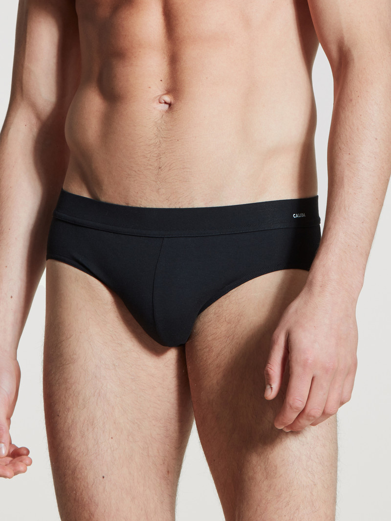 Calida Cotton Code Brief Unterwäsche Herren Schwarz | 60913-ZTKM