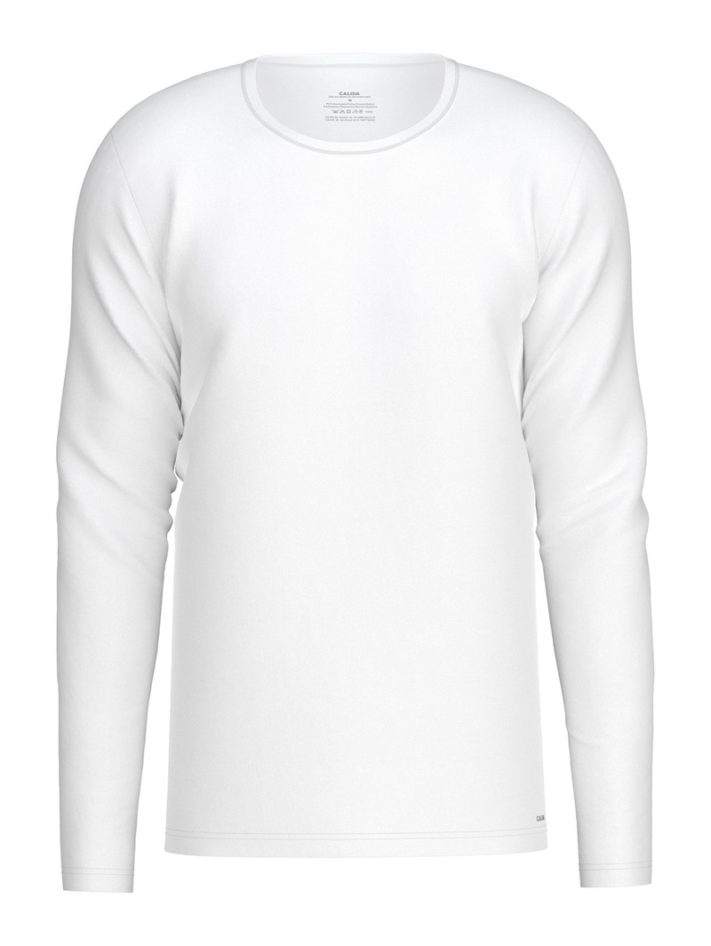 Calida Cotton Code Shirt Long Sleeve Unterwäsche Herren Weiss | 75146-QERU