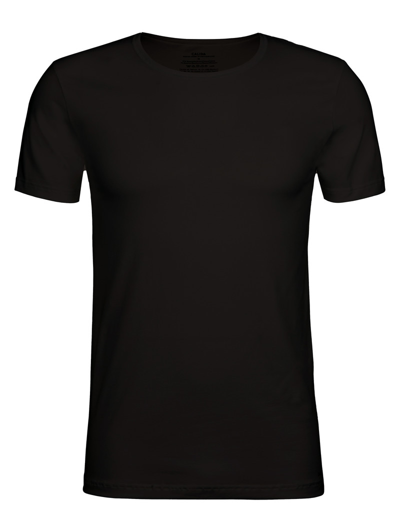 Calida Cotton Code T-shirt Unterwäsche Herren Schwarz | 34978-EYUQ