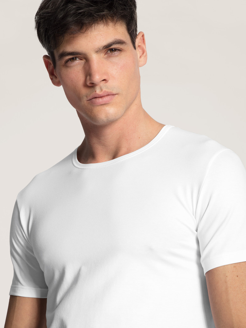 Calida Cotton Code T-shirt Unterwäsche Herren Weiss | 63894-QTCY