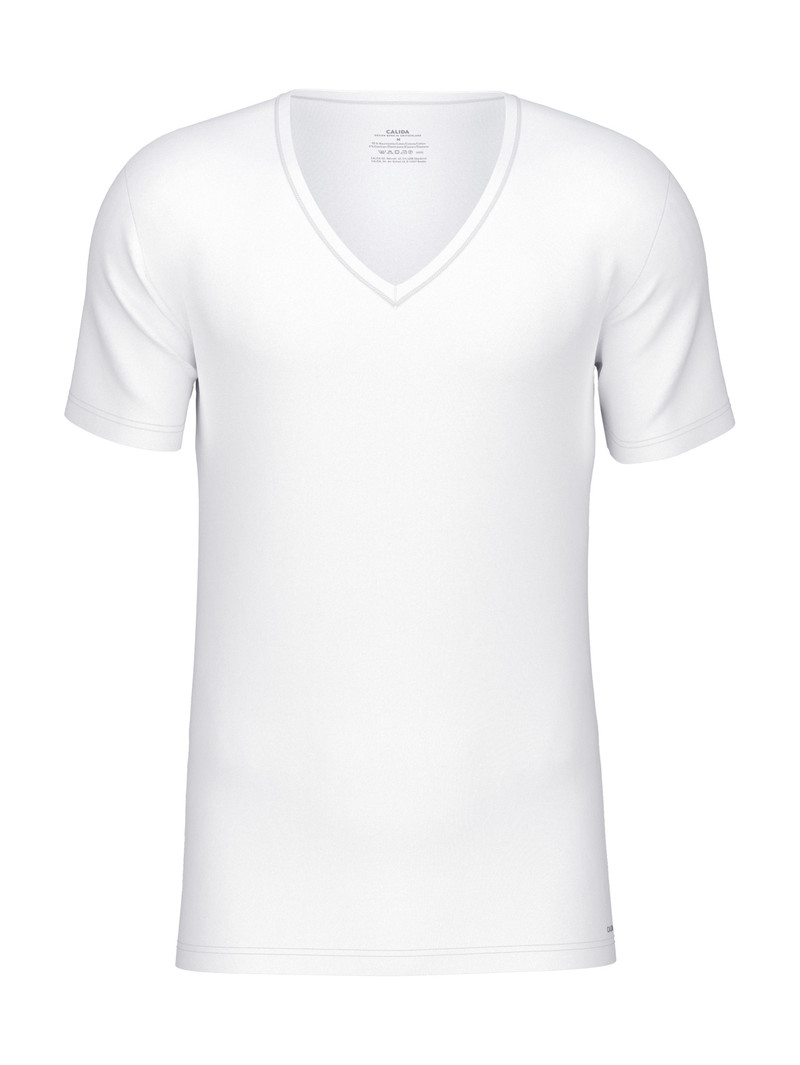 Calida Cotton Code V-shirt Unterwäsche Herren Weiss | 25709-JLQG